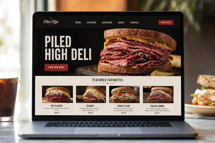 Sample deli & sandwich website design by Next Level Meats